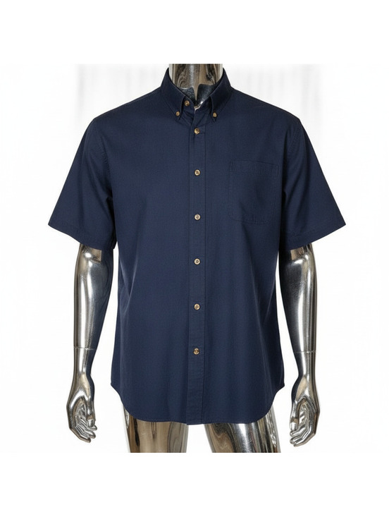 Kingsize Other - Kingsize Men's Big 4XL Button-Up Short Sleeve Shirt Blue